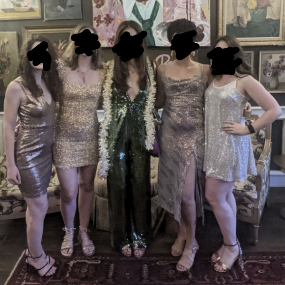 Lulus Champagne Showers Matte Bronze Sequin Bodycon Dress - XS - Picture 12 of 14